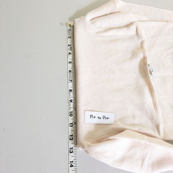 LOBA Revolve Kristhel Sweater Soft Pink Boat Neck Crop Size XS Ribbed Cuffs - Picture 7 of 10